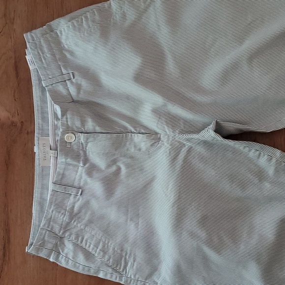 Talbots Grey and White Striped Wide Leg Ankle Length Pants Size 8 - Picture 3 of 8